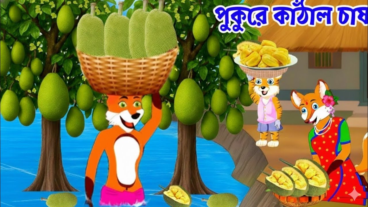 পুকুরে চাষ হলো|Pukure  Kathal Chash | Fox Cartoon | Bangla Cartoon | 2D Animation| দ্বিতীয় পর্ব