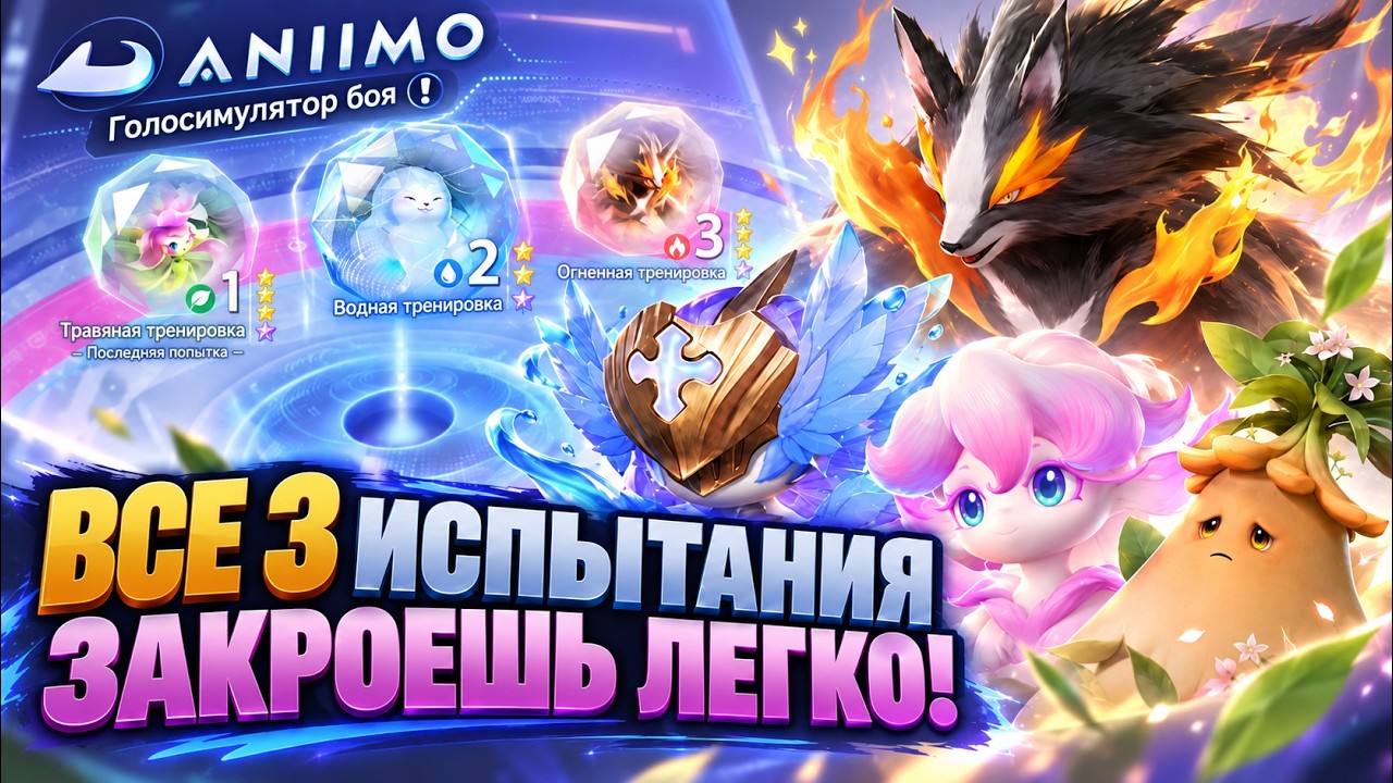ANIIMO &mdash; Как ЛЕГКО закрыть ВСЕ 3 ИСПЫТАНИЯ? Голосимулятор боя 63 уровня | Гайд + Бонус Топотун