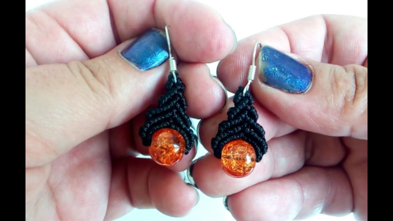 PENDIENTES de HILO CHINO con UN NUDO MACRAME.