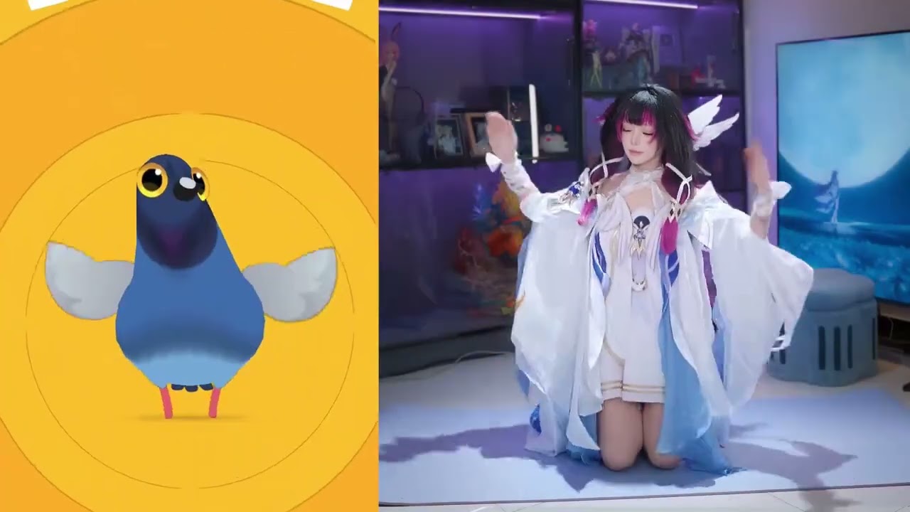 Crazy Pigeon Columbia#Genshin Impact#Genshin Impact Girls#Pigeon Dance
