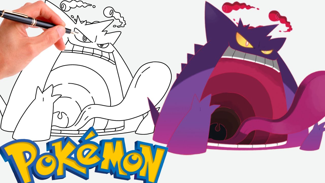 Cómo dibujar GIGANTAMAX GENGAR POKEMON | Gigantamax Pokemon