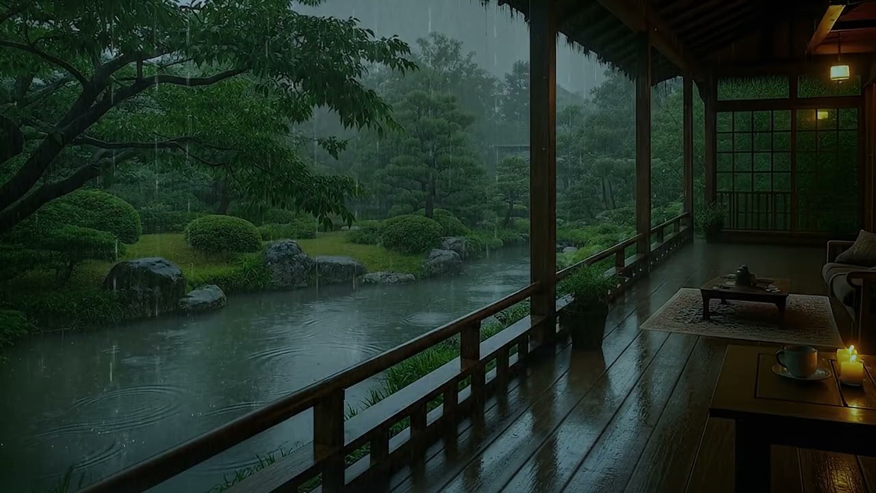 Sleep in Minutes with SOFT RAIN outside Cabin Porch | ASMR Rainforest to Cure Insomnia