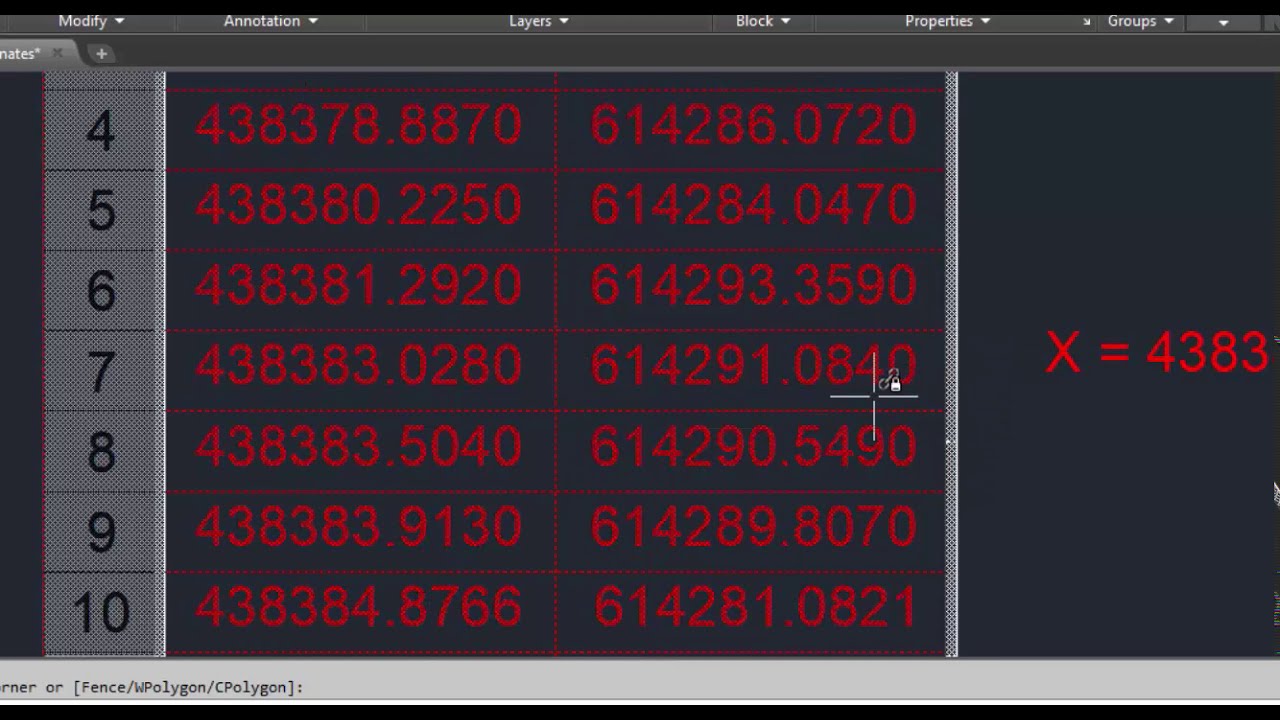 How to Export points From AutoCAD to Excel
