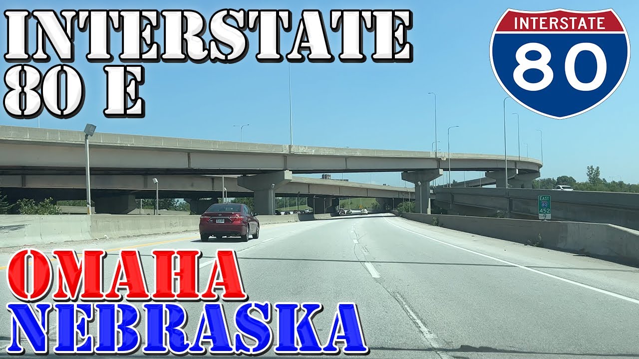 I-80 East - Omaha - Nebraska - 4K Highway Drive