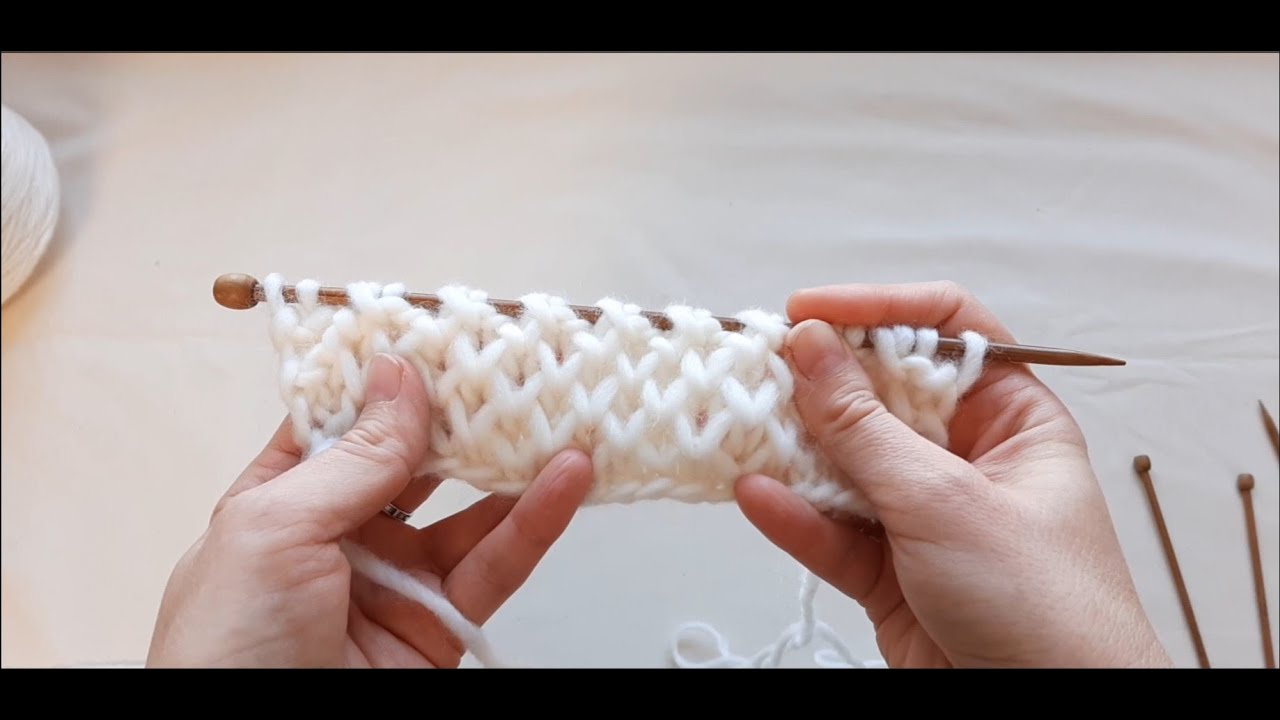 Plaster miodu ścieg angielski - honeycomb brioche stitch