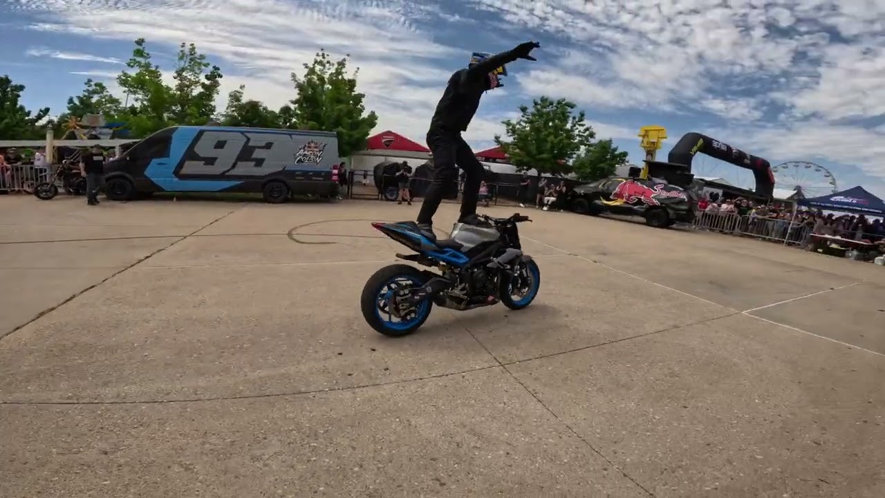 Motorcycle Stunt rider Aaron Colton Redbull Demo COTA MotoGP 4/13/24