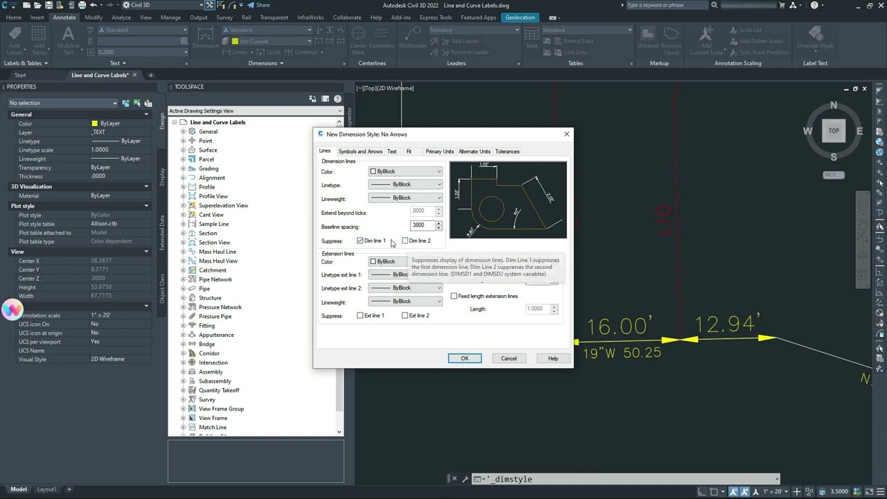 Line & Curve Labels - AutoCAD Civil 3D