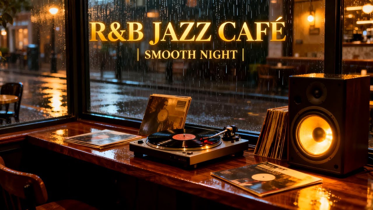 Smooth RnB Jazz for Deep Late Autumn Concentration | Warm Rainy November Café Ambience