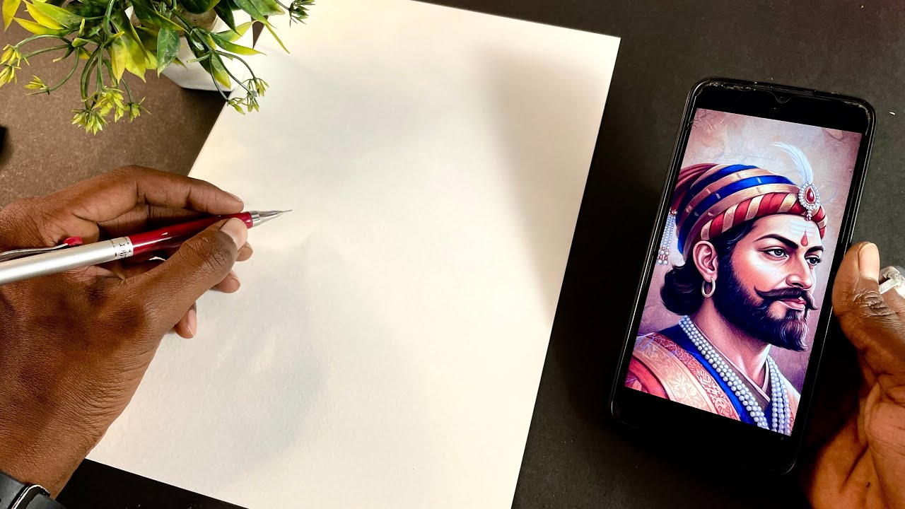 Chhtrapati shiva Ji Maharaj drawing। Step by step pencil sketch। Shiva Ji Maharaj Fece Sketch🚩❤️