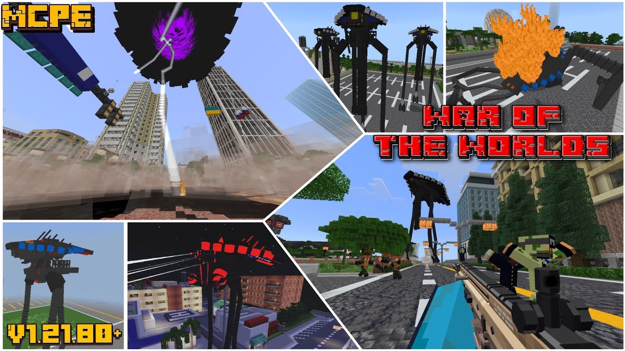NEW WAR OF THE WORLDS ADD-ON TRIPOD MINECRAFT v1.21.80 MCPE MCBE 3D MOD