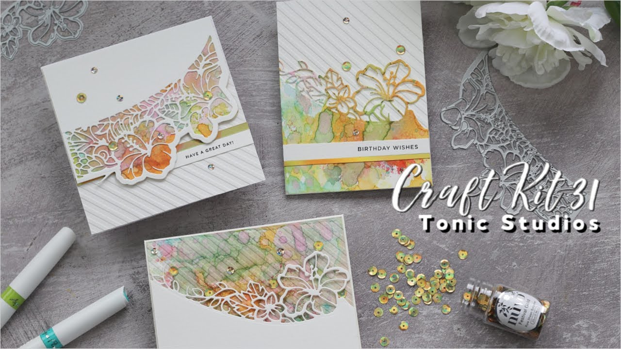 Ink Smooching Watercolor Backgrounds - Tonic Craft Kit 31