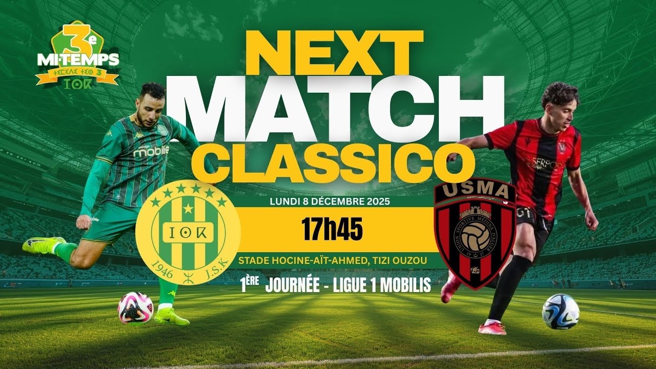 JSK-USMA : Un classico sous haute tension à Tizi-Ouzou