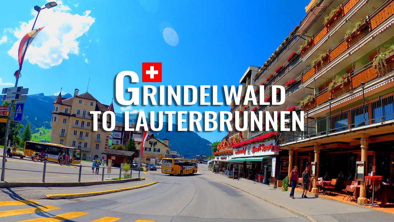 Grindelwald to Lauterbrunnen 4K, driving through Switzerland's Commanding Mountainscape