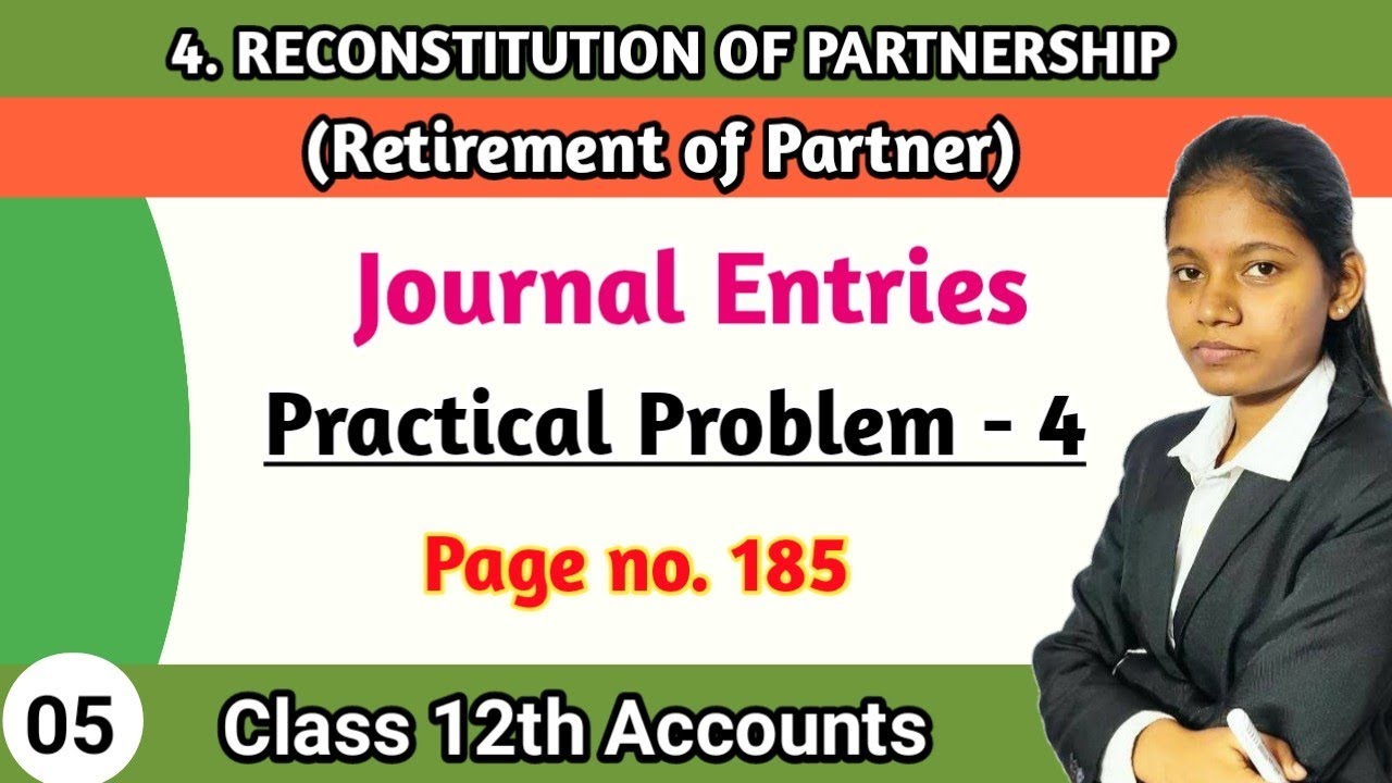 12th commerce bk chapter 4 practical problems 4 | journal entries page no 185 hsc board