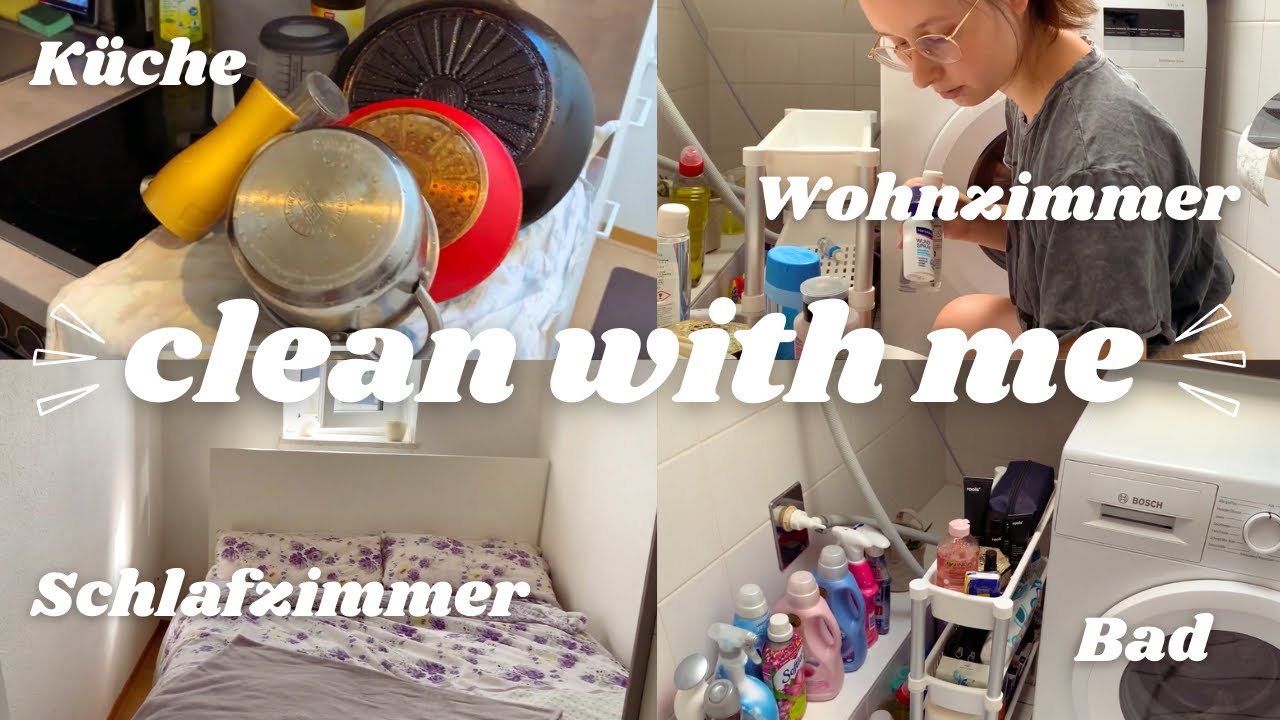 Clean with me: Ordnung schaffen in der ganzen Wohnung - Bad, Küche, ... | September Vlog deutsch