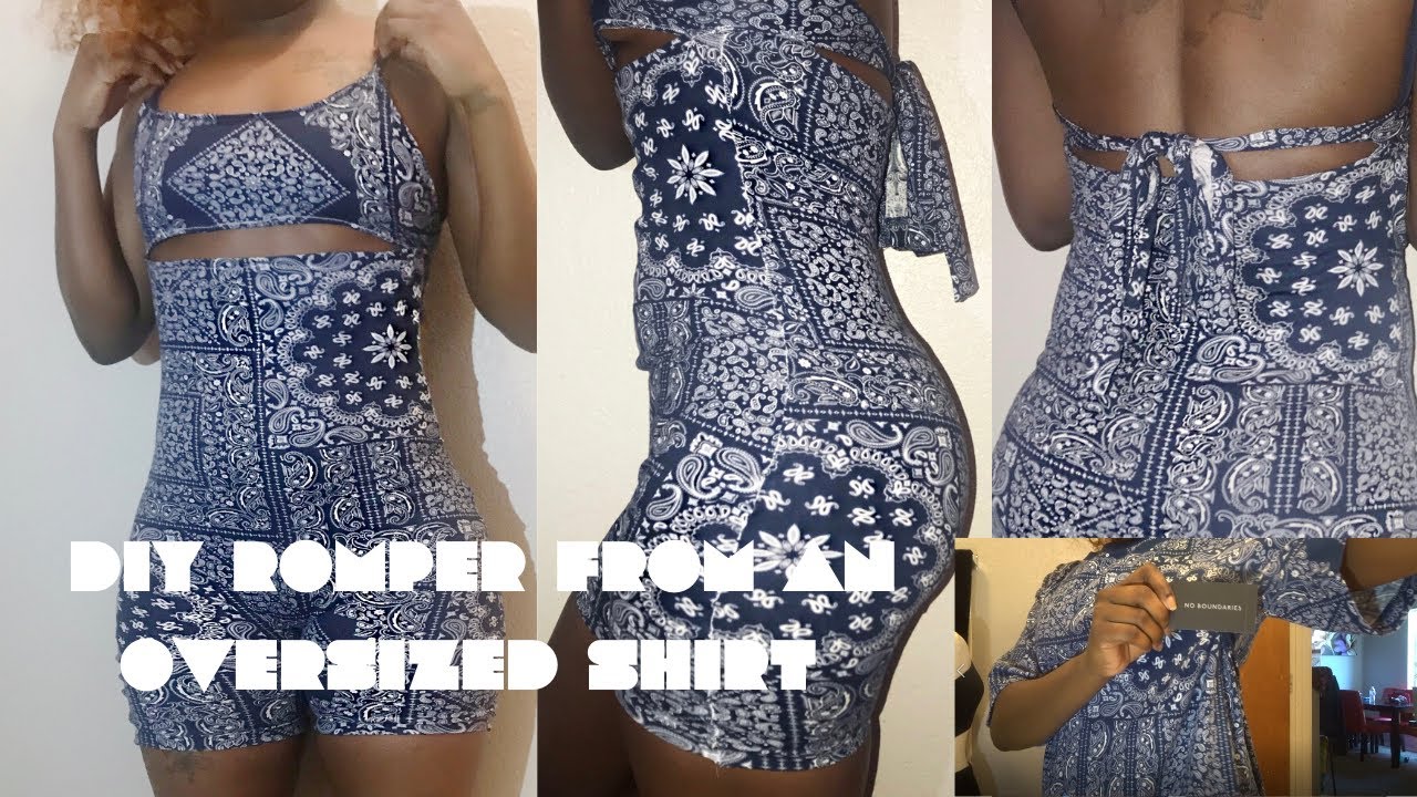 Oversized T-Shirt to Romper| DIY Clothing Transformation| Clothing Hacks