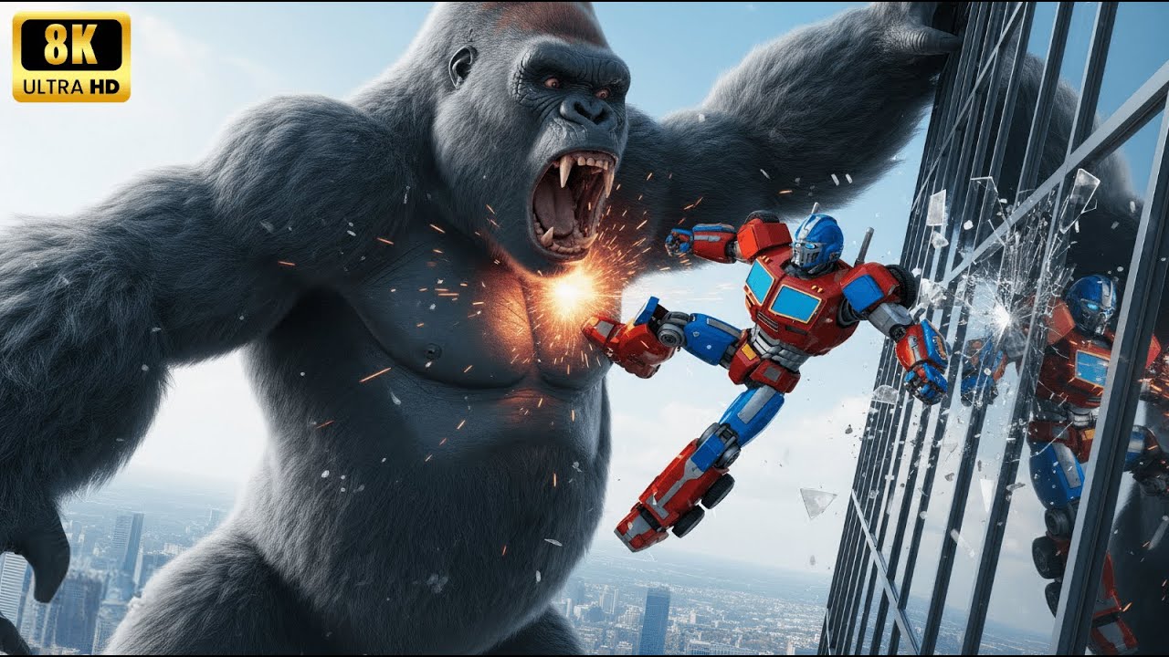 Optimus Prime vs King Kong | When Metal Clashes with Fury (4K Cinematic Short Film)