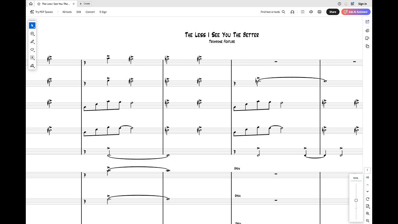 The Less I See You The Better - Original composition for Big Band