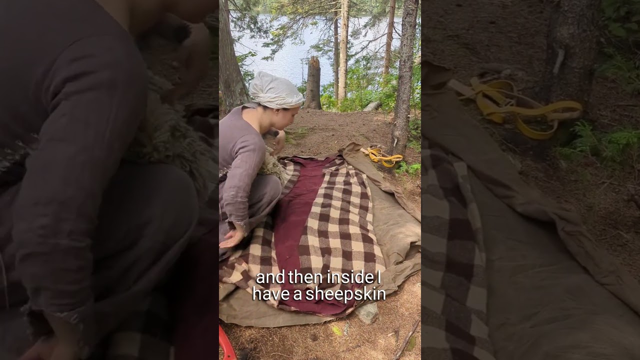Unrolling my bedroll  #medieval #history #camping
