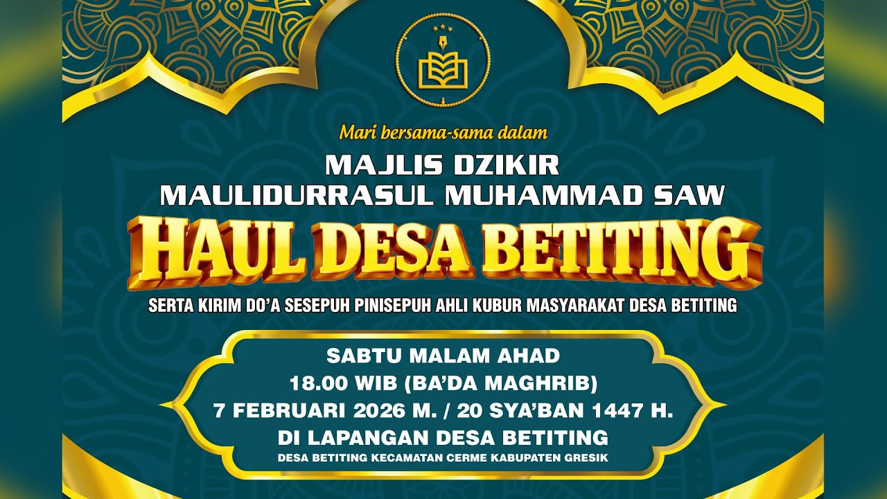 🔴LIVE STREAMING MAJLIS DZIKIR MAULIDURRASUL SAW & HAUL DESA BETITING - CERME - GRESIK 2026.