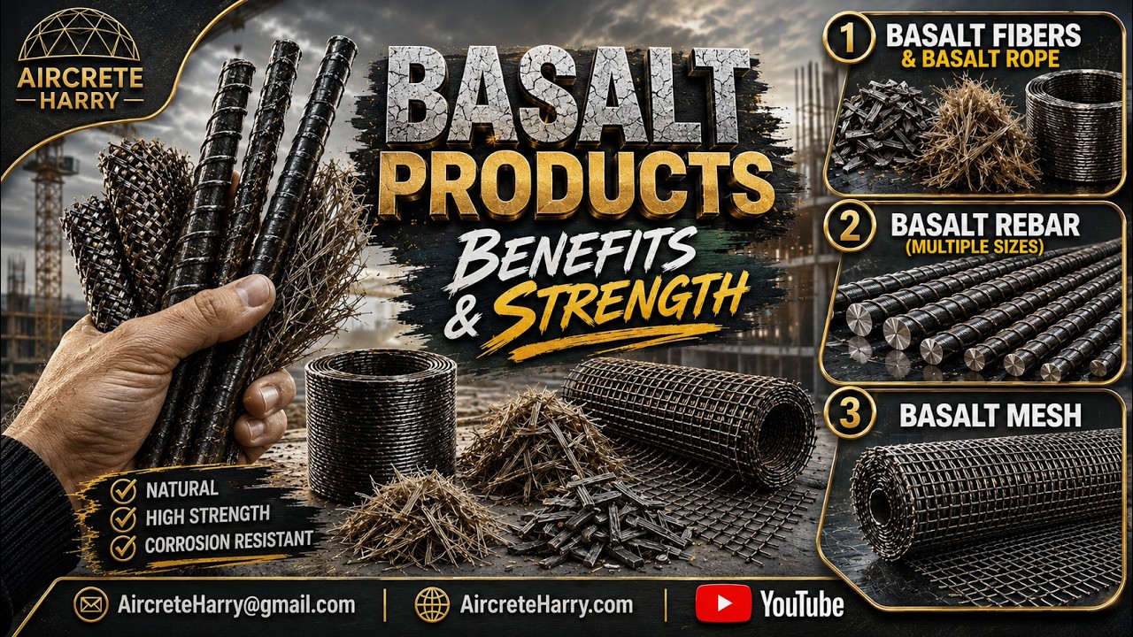 Basalt Products | Introduction | Benefits & Strength #AircreteHarry #Basalt #benefitsofbasalt #diy