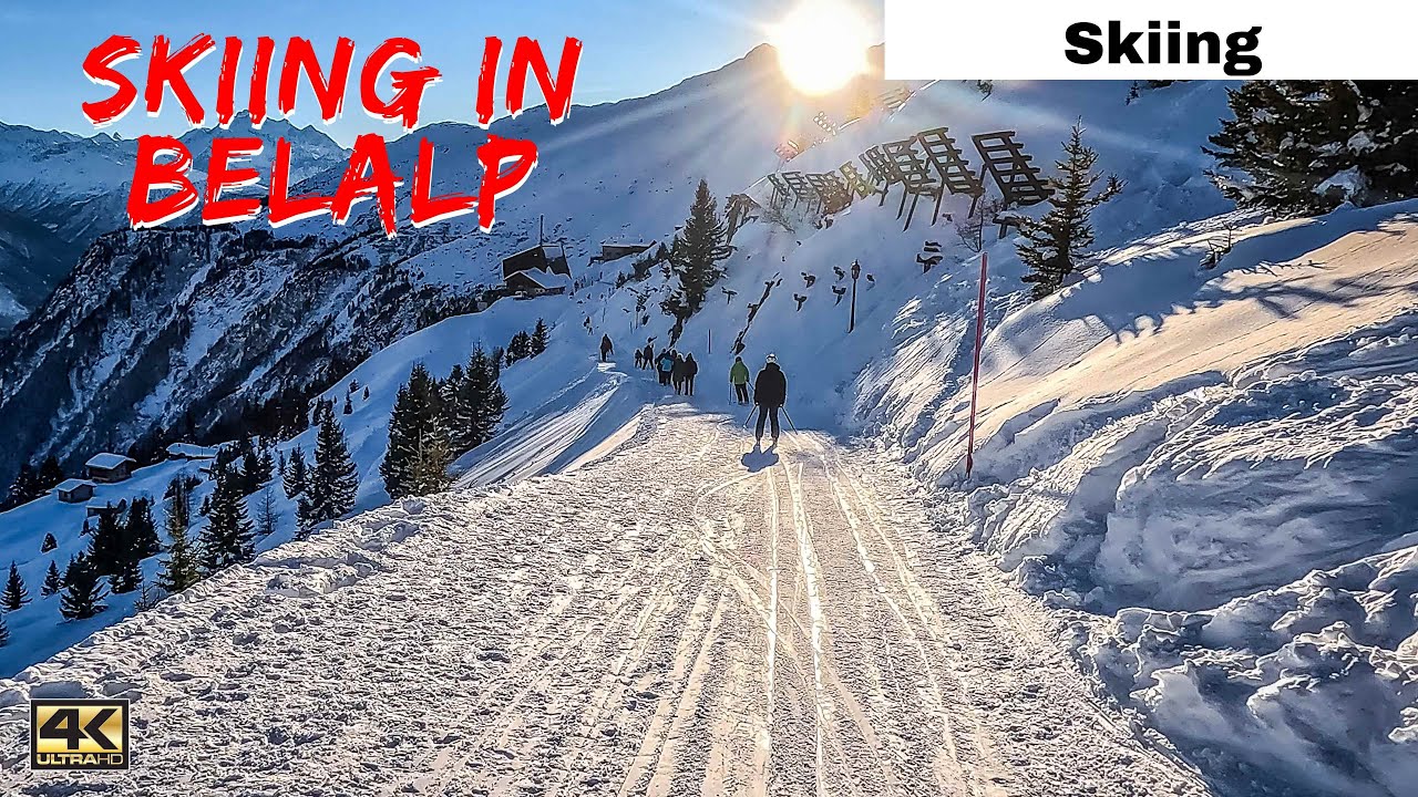 Skiing in BELALP SWITZERLAND | Winter Wonderland | Large Slope Belalp to Blatten
