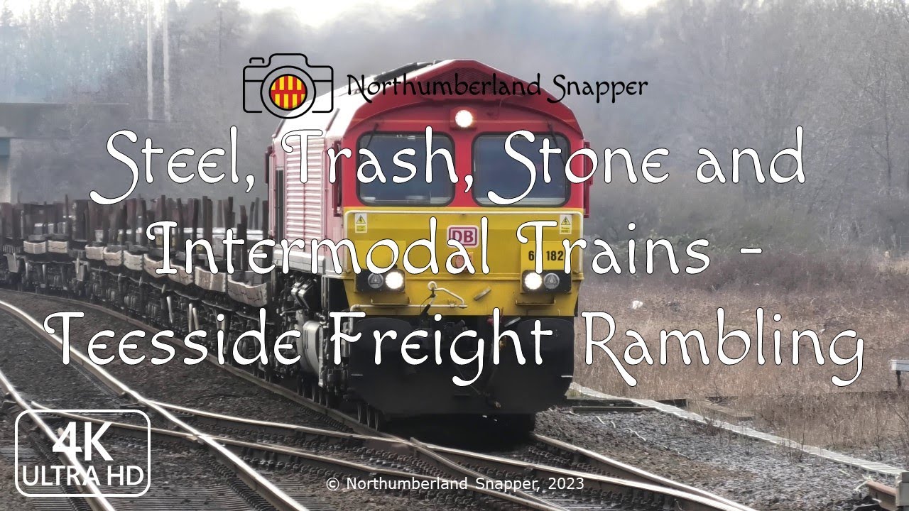Steel, Trash, Stone and Intermodal Trains - Teesside Freight Rambling