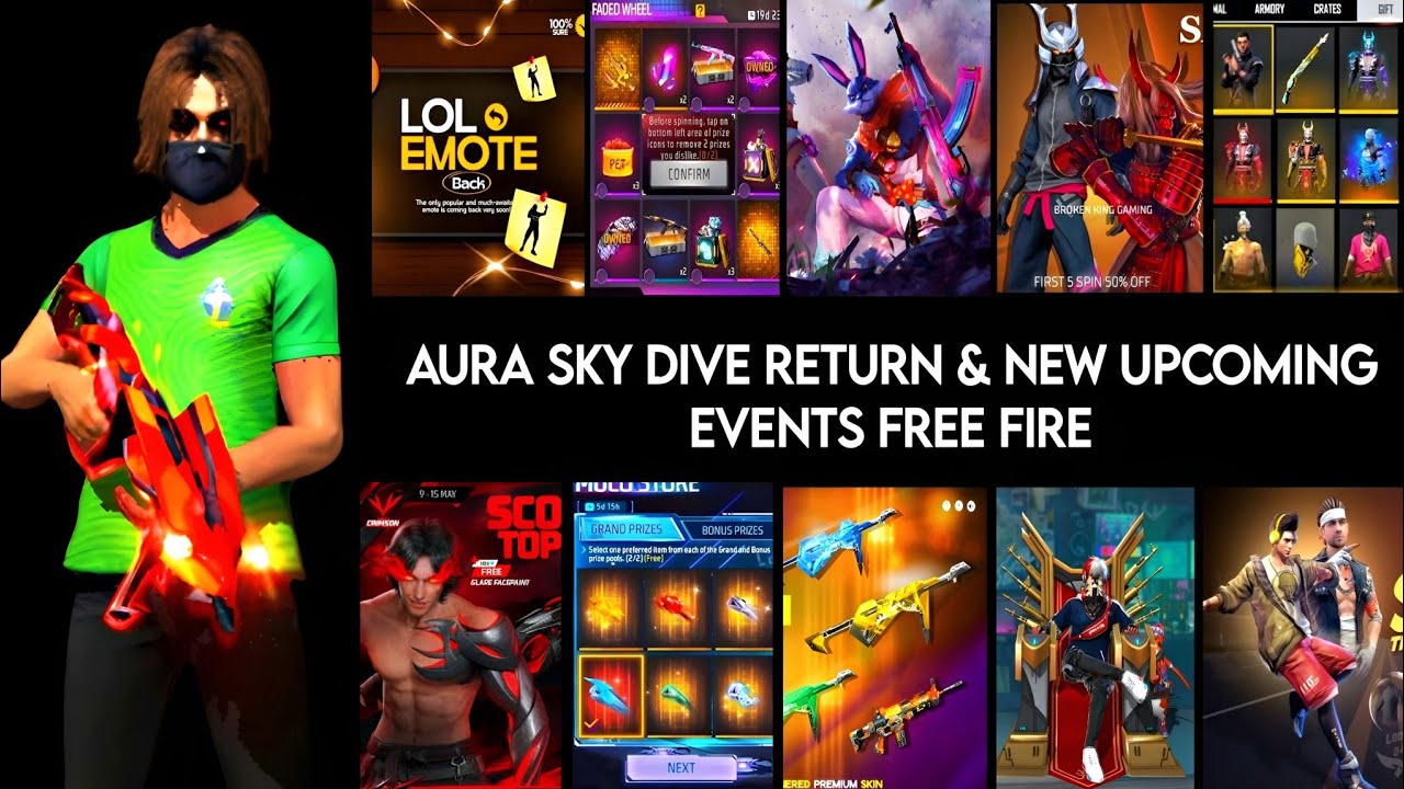 Aura Sky Dive + Throne Emote + Samurai 😧 Return | Free Fire New Up Coming Events FF 2026 Pakistan 🫣🎋