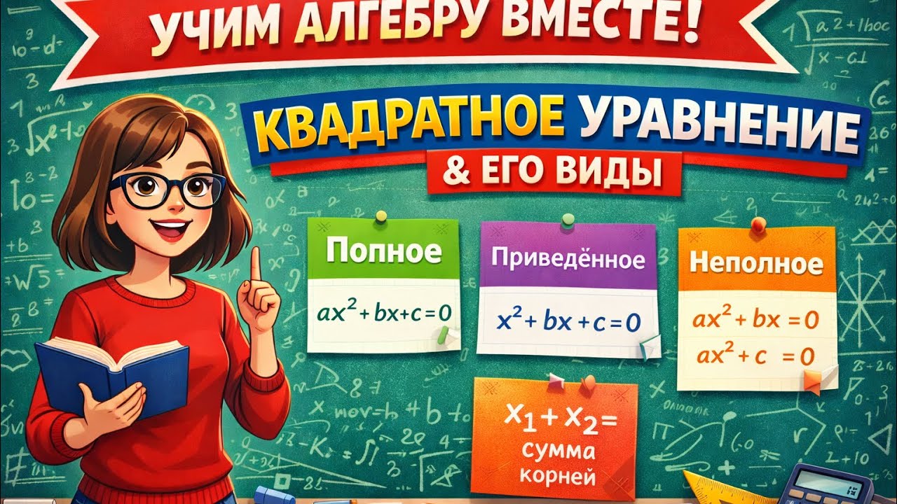 КВАДРАТНОЕ УРАВНЕНИЕ АЛГЕБРА 8 КЛАСС