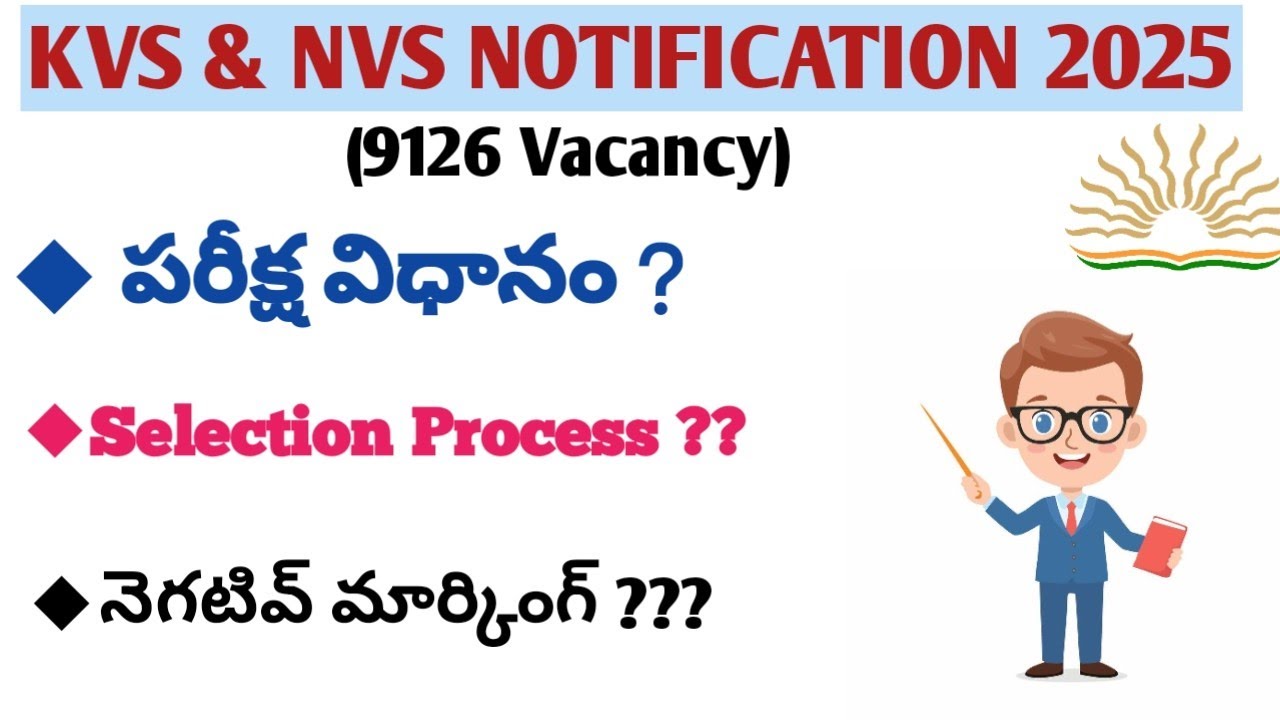 KVS &NVS (9126 Vacancy) Examination Pattern & Syllabus In Telugu