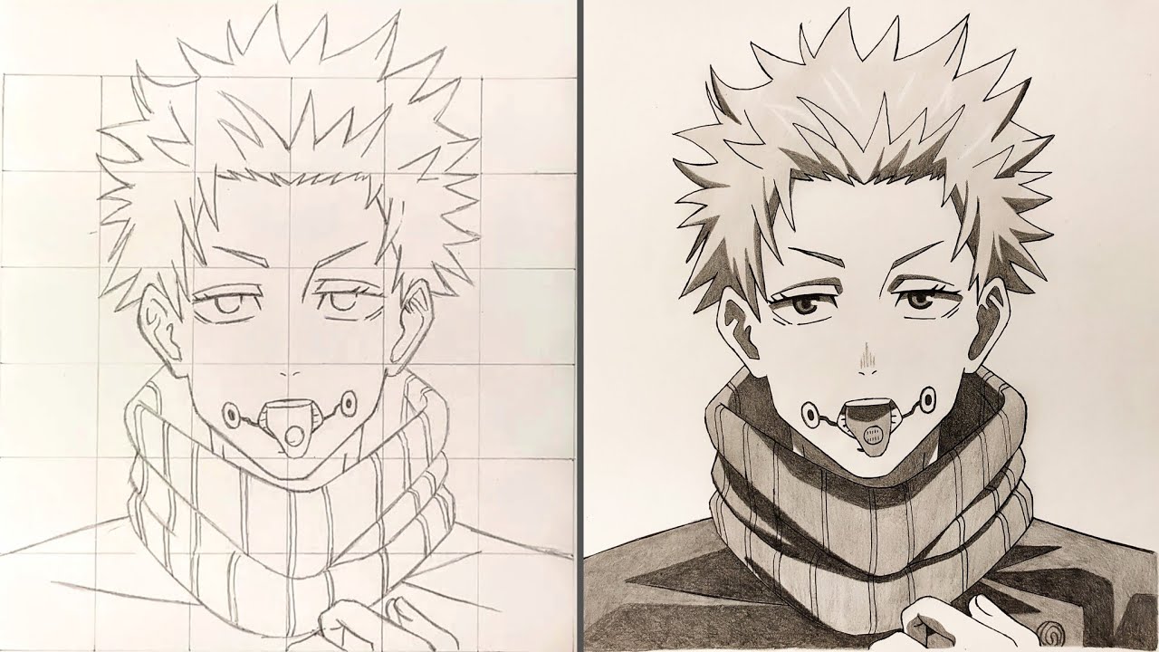 Cara Menggambar Anime Untuk Pemula | Drawing Inumaki Toge Step by Step [Jujutsu Kaisen]