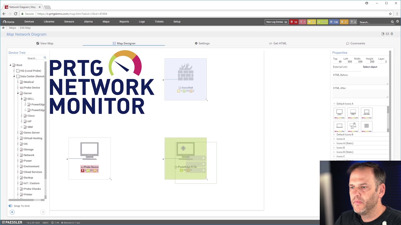 PRTG Network Monitor: Основы работы с картами