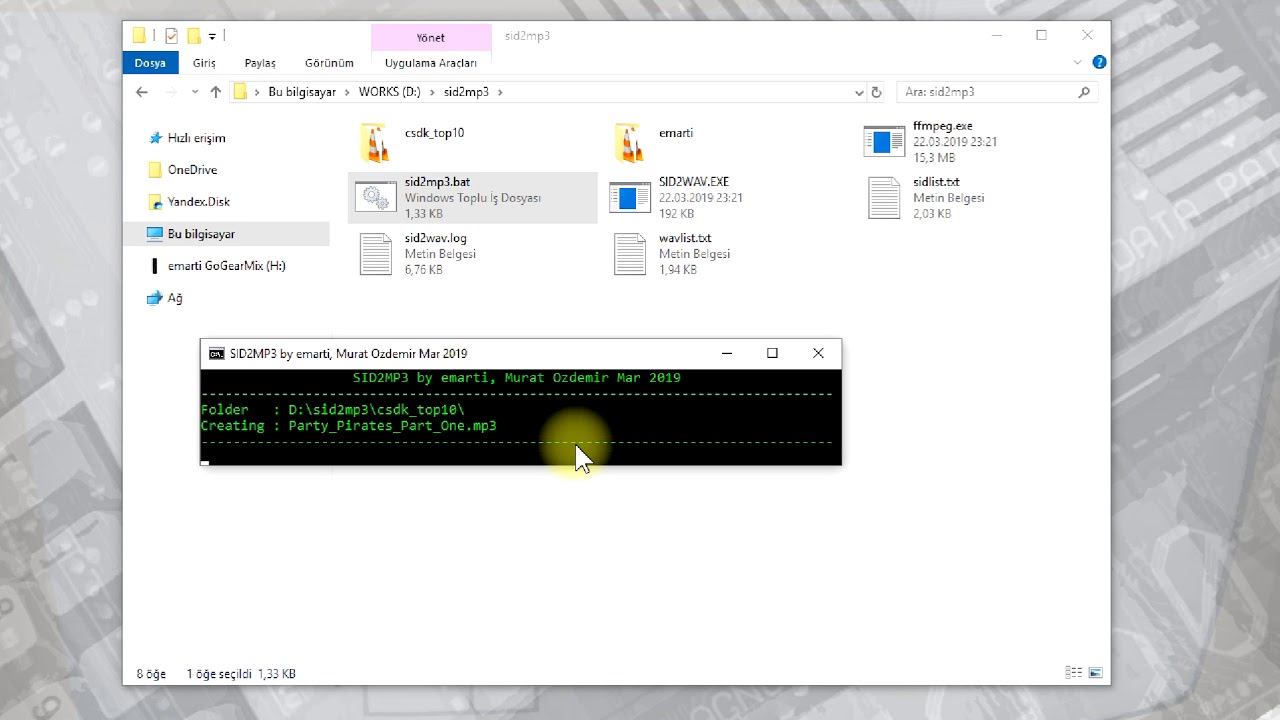 It converts from SID to MP3