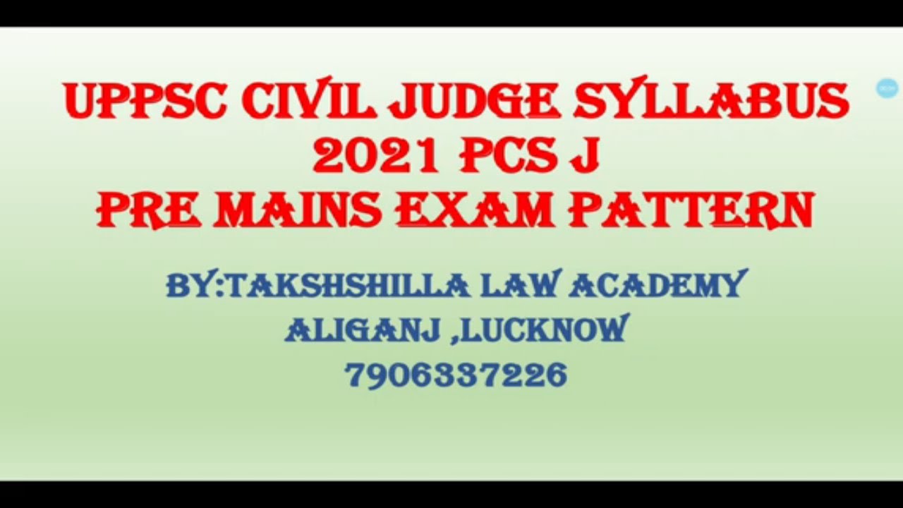 UP PCS J II UP JUDICIARY  II UP CIVIL JUDGE II UP PCS-J II UP judiciary syllabus