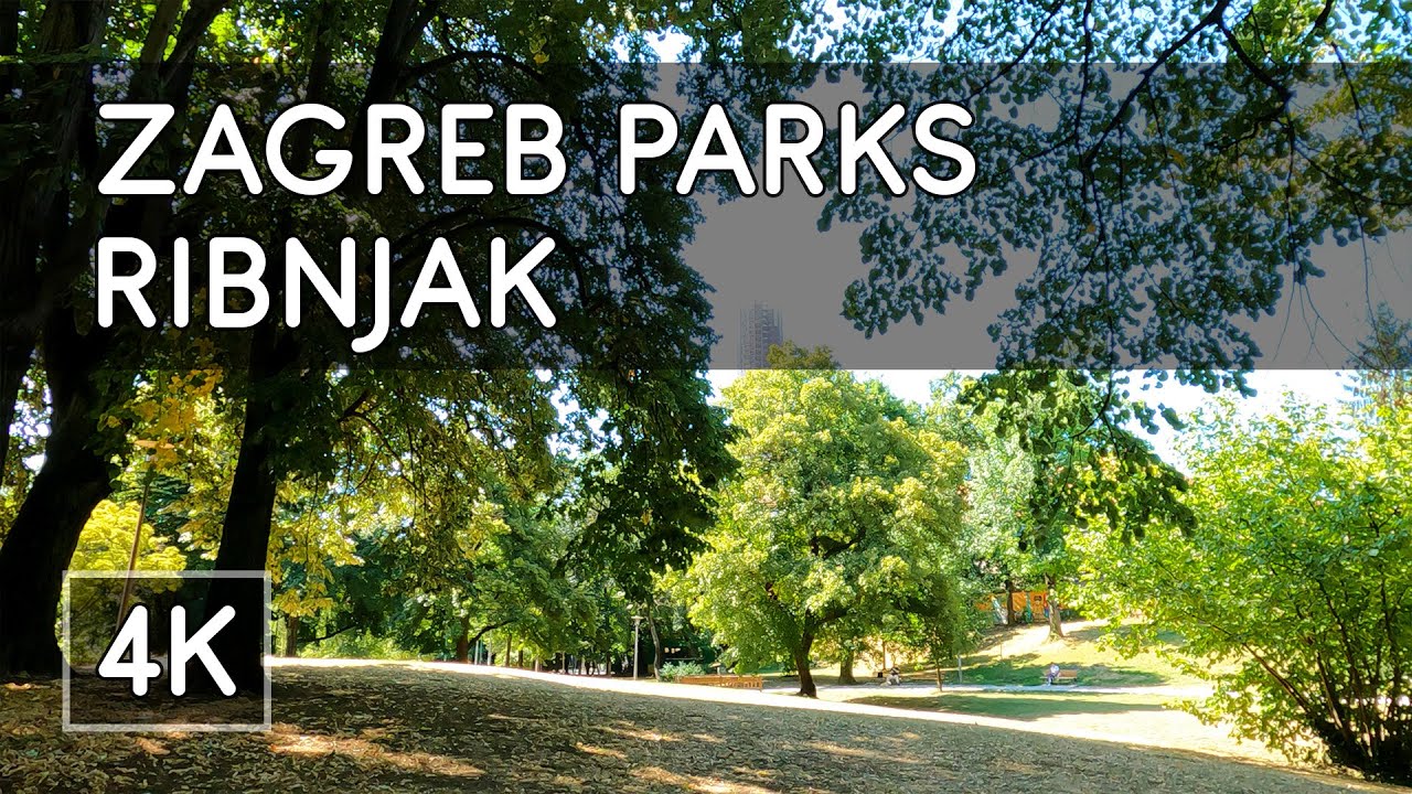 Walking Tour: Zagreb Parks (Pt. 2): Park Ribnjak - Zagreb, Croatia - 4K UHD Virtual Travel