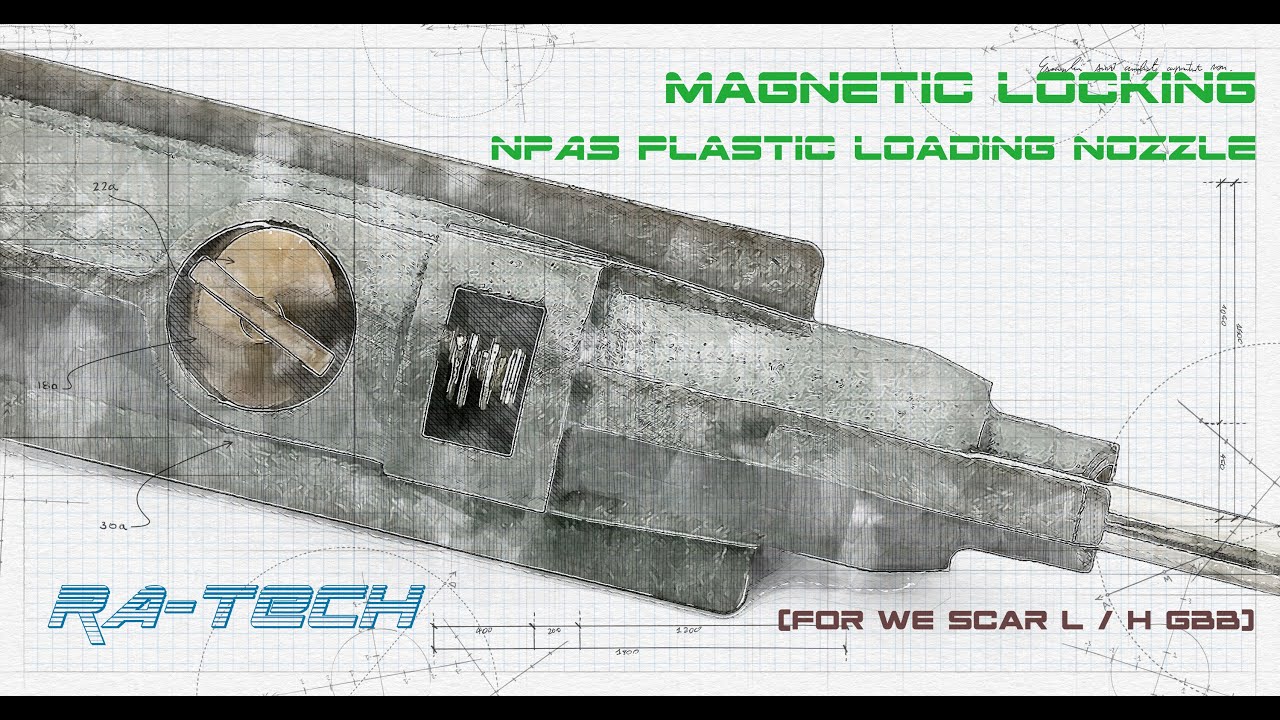 【RA-TECH】 Magnetic Locking NPAS plastic loading nozzle set for WE SCAR L / H GBB debut