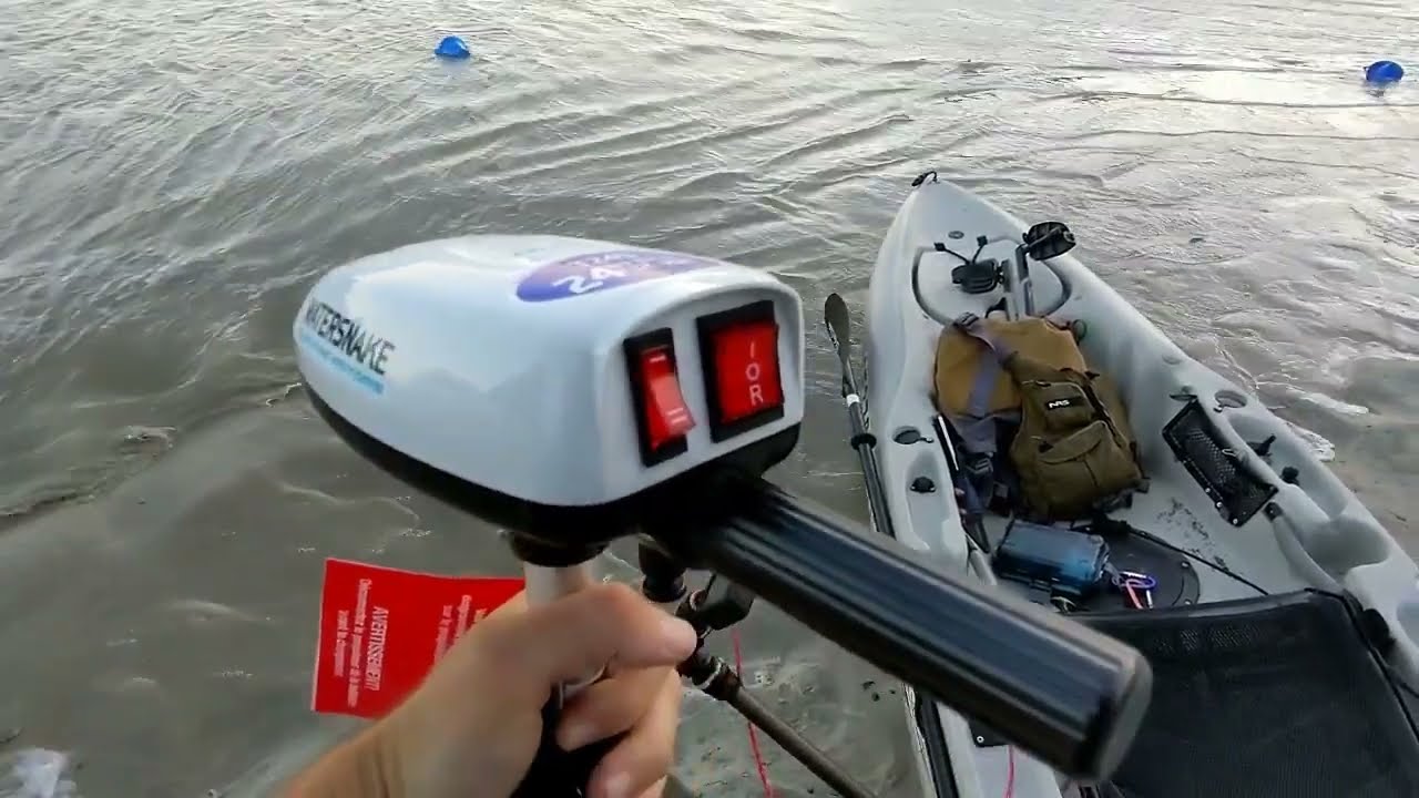 WaterSnake Trolling Motor Demo. Light Weight, Simple and Powerful. Perfect For A Kayak or Canoe.
