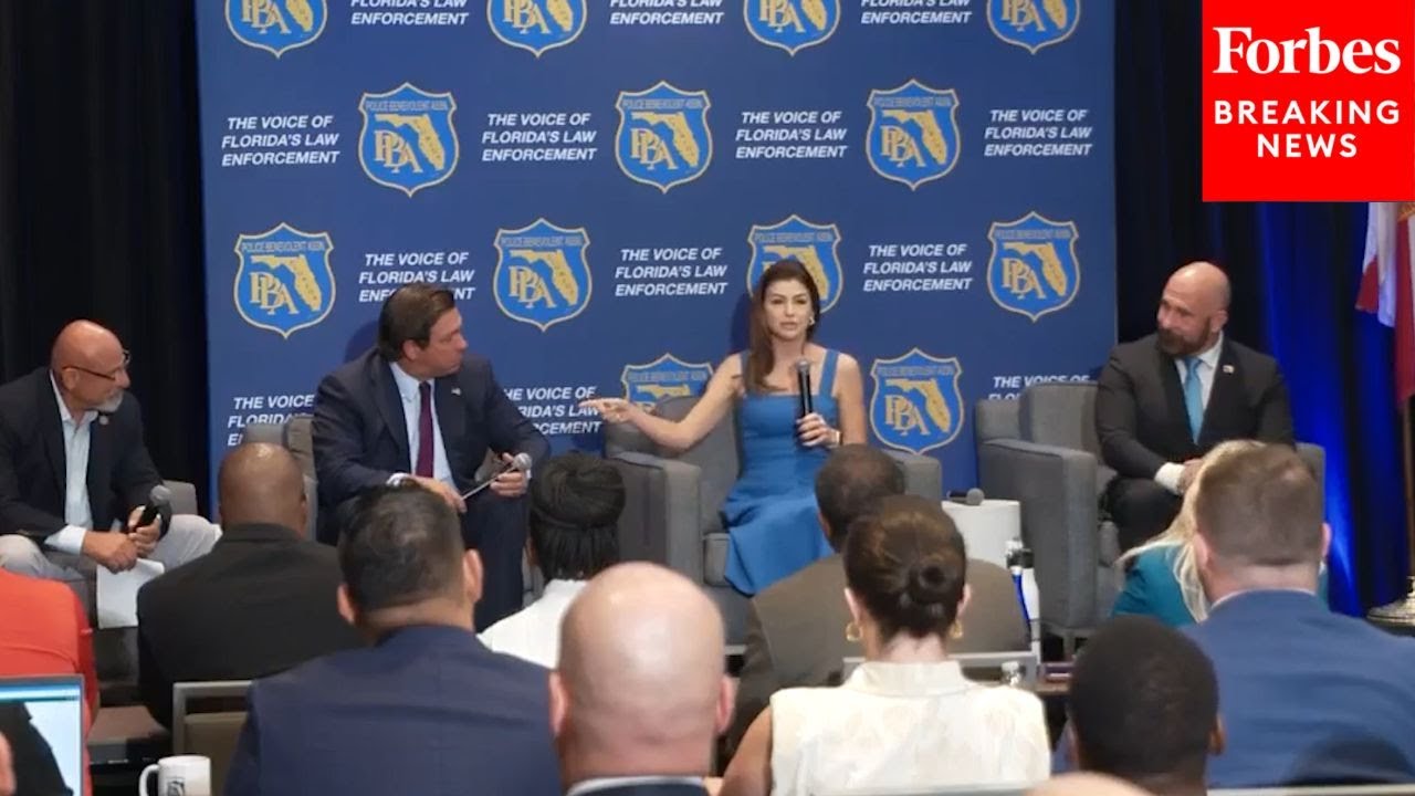 Gov. Ron DeSantis And Florida First Lady Casey DeSantis Speak To FL Police Benevolent Association