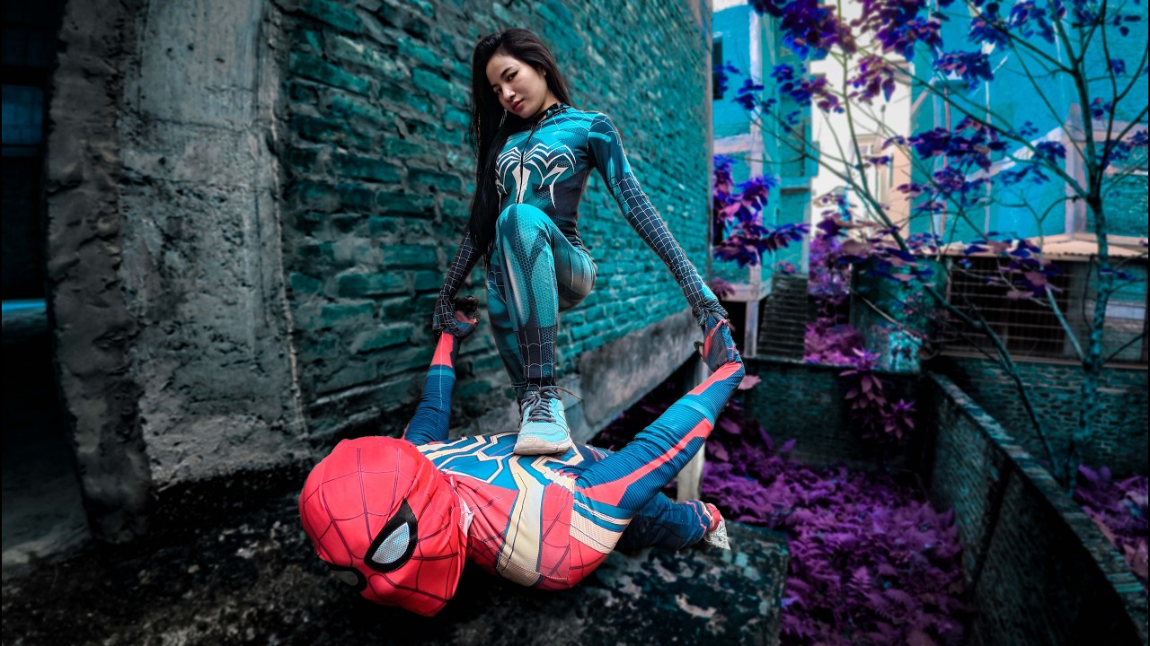 SPIDER-MAN VS ESCAPING ANGRY SPIDER-GIRL 😡 (Funny ParkourPOV Chase)