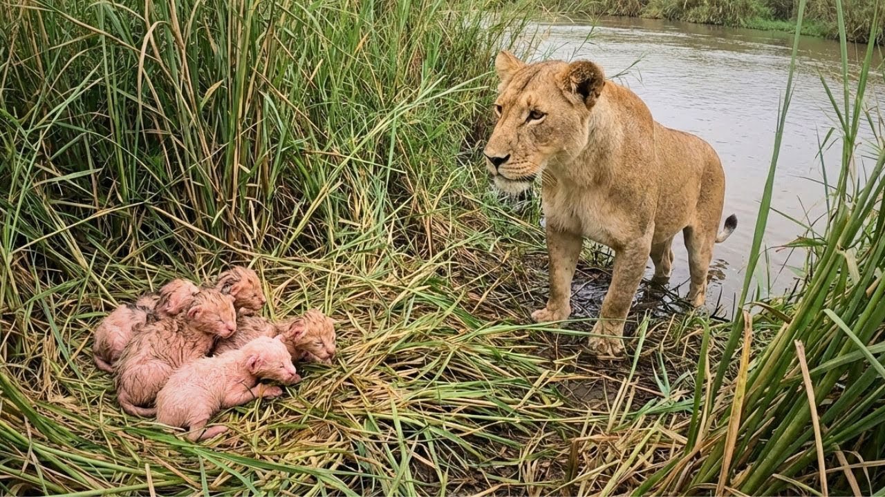 Serval Cat Gave Birth to 5 Cubs Near a Starving Lioness, then You Won't Believe What Happened Next!