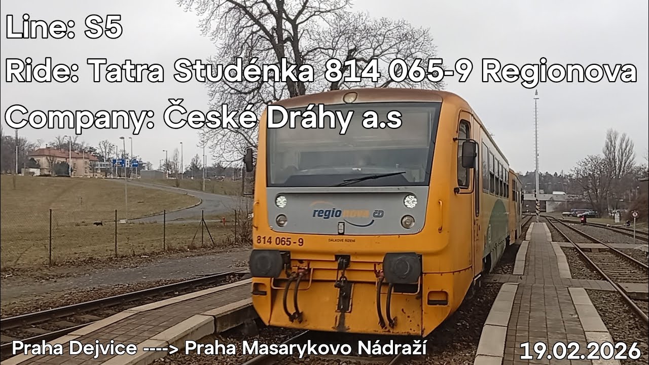 Line: S5 Ride: Tatra Studénka 814 065-9 Company: České Drahy a.s to Praha Masarykovo Nádraží