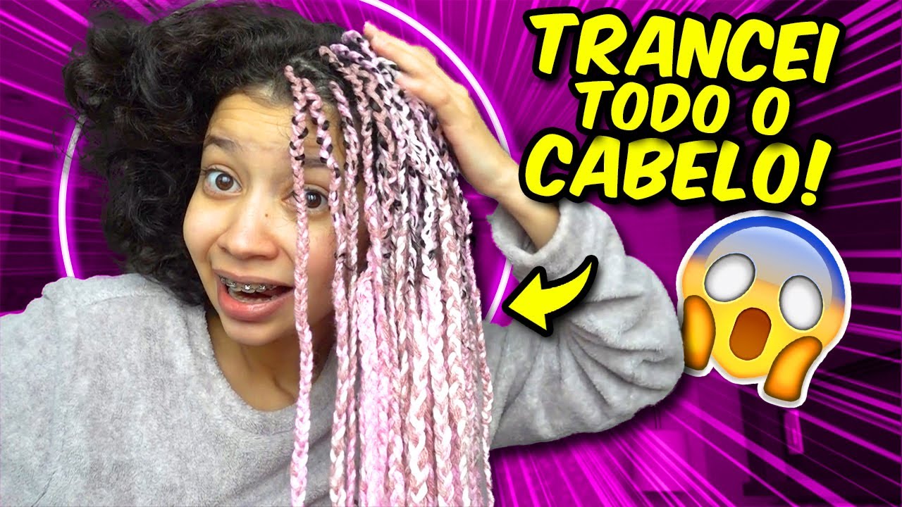 FIZ TRANÇAS DE LÃ NO CABELO TODO!