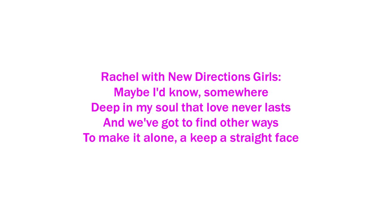 Glee The Only Exception Lyrics