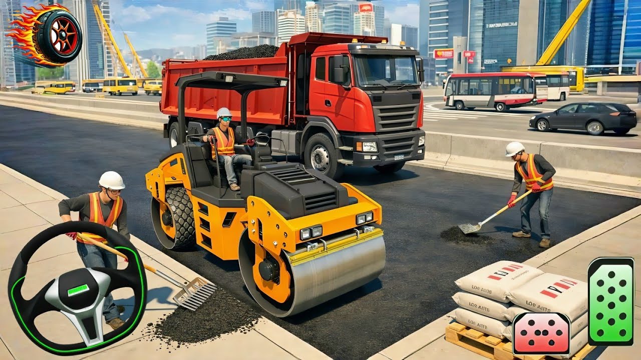Real Bridge Construction Simulator _ Use Heavy  Machinery In Construction Game _ Android Gameplay 