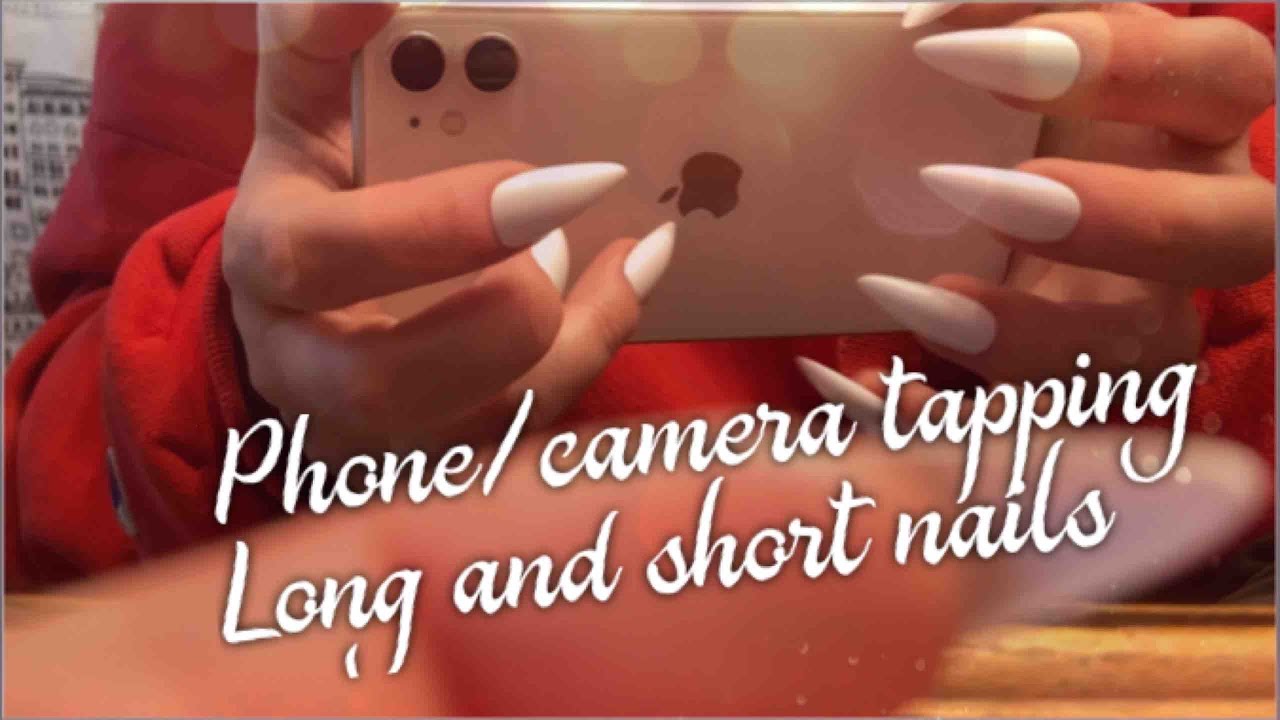 ASMR: Lofi Camera tapping/scratching ONLY in mirror. Long & Natural nails (No talking)