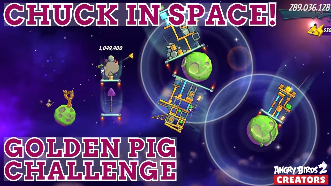 Golden Pig Challenge with Chuck in Space, no gems spent | Angry Birds 2 