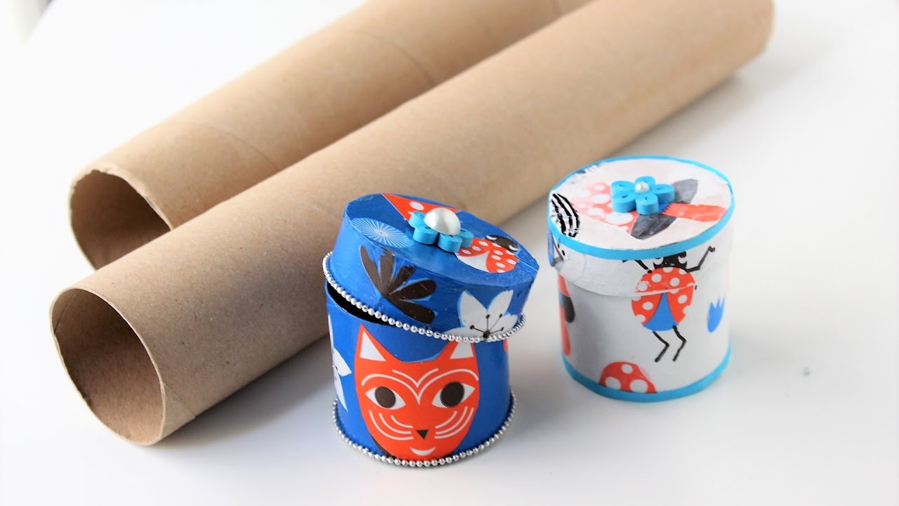Gift box/jewelry box out of empty paper rolls/Best out of waste/Decoupage gift boxes