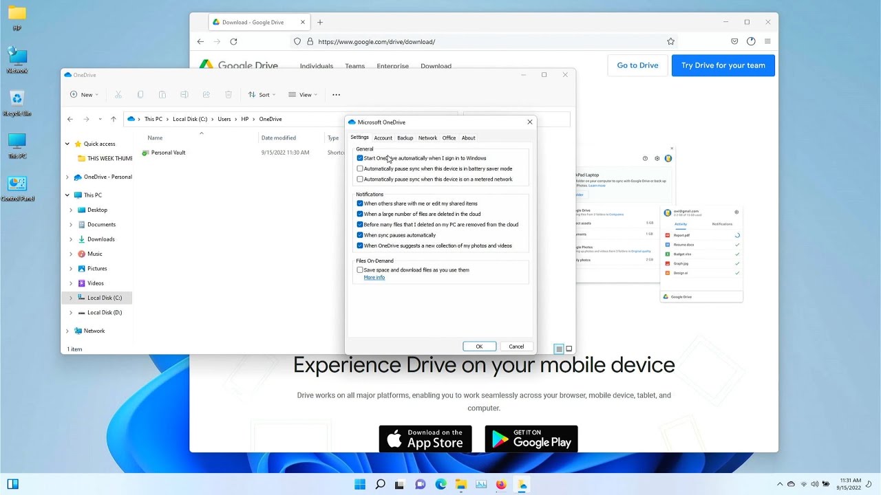 How to Setup and Use One Drive and Google Drive in Windows 11