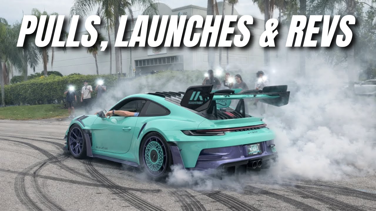 INSANE CARS LEAVING THE BIGGEST PORSCHE CARS & COFFEE - PULLS, REVS, & LAUNCHES 🔥