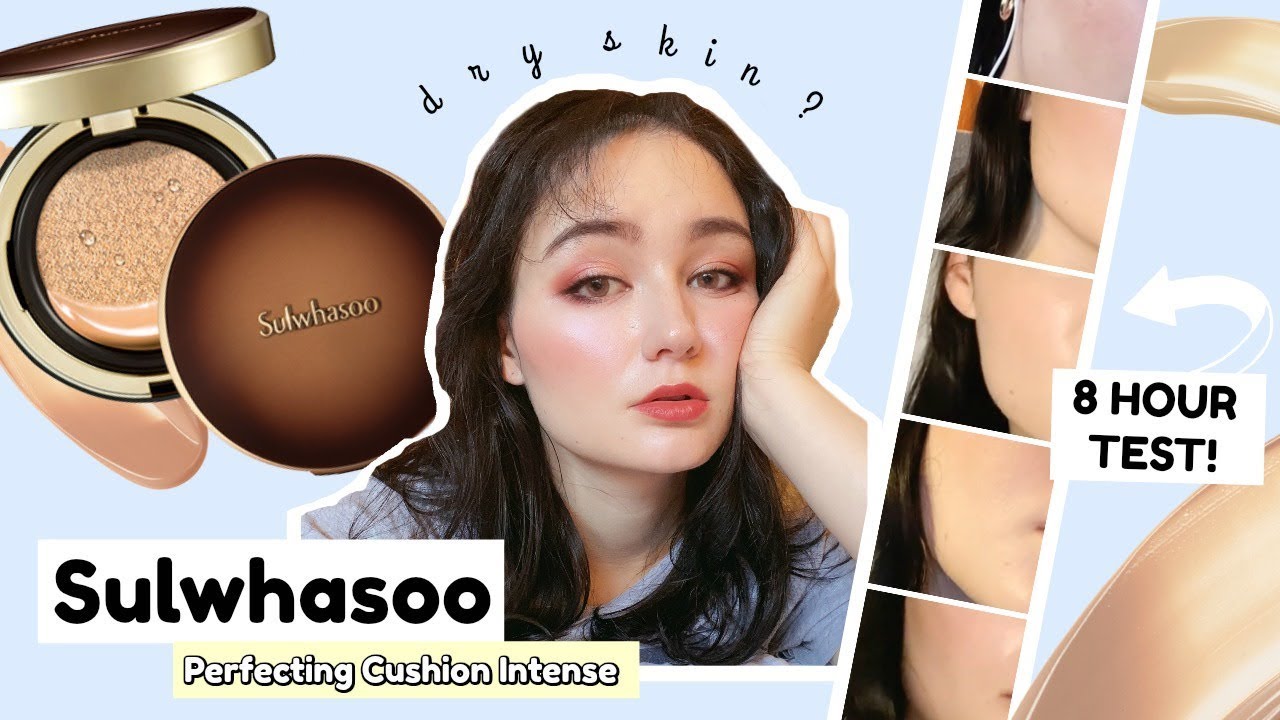 THE BEST KOREAN CUSHION FOR DRY SKIN?! Sulwhasoo Perfecting Cushion Intense 8 hour test!
